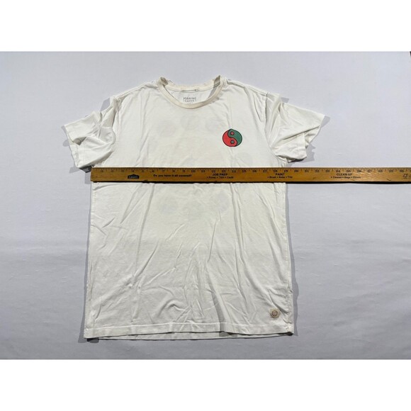 Marine Layer Signature Crew Graphic Print Tee in Natural T-shirt Boho Mens Sz S - Picture 8 of 12